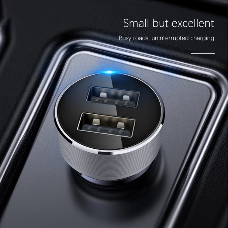 ZUZG ZC-C04S Dual USB Aluminum Alloy Car Charger 2.4A Phone Charging Adapter