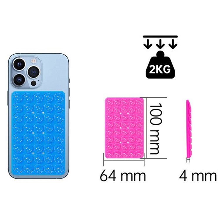 RK-X8 40 Grain Silicone Suction Cups Phone Mount Double Sides Mirror Shower Phone Holder - Rose