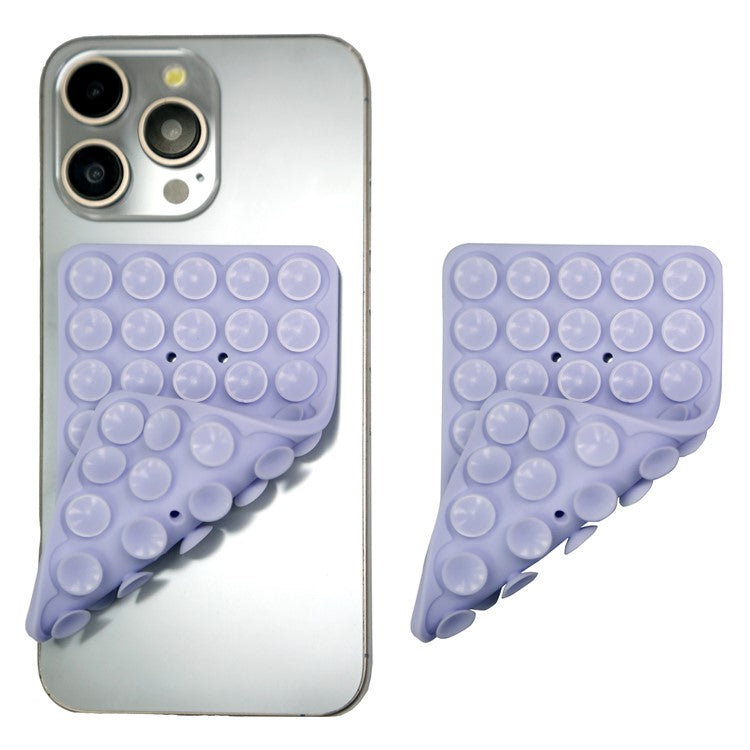 RK-X8 40 Grain Silicone Suction Cups Phone Mount Double Sides Mirror Shower Phone Holder - Light Purple