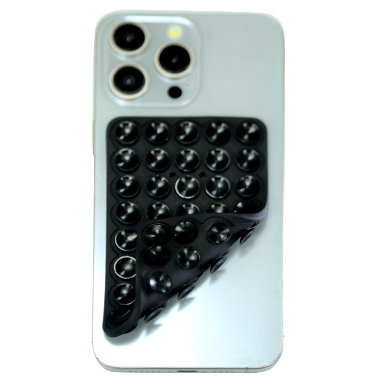 RK-X8 40 Grain Silicone Suction Cups Phone Mount Double Sides Mirror Shower Phone Holder - Black