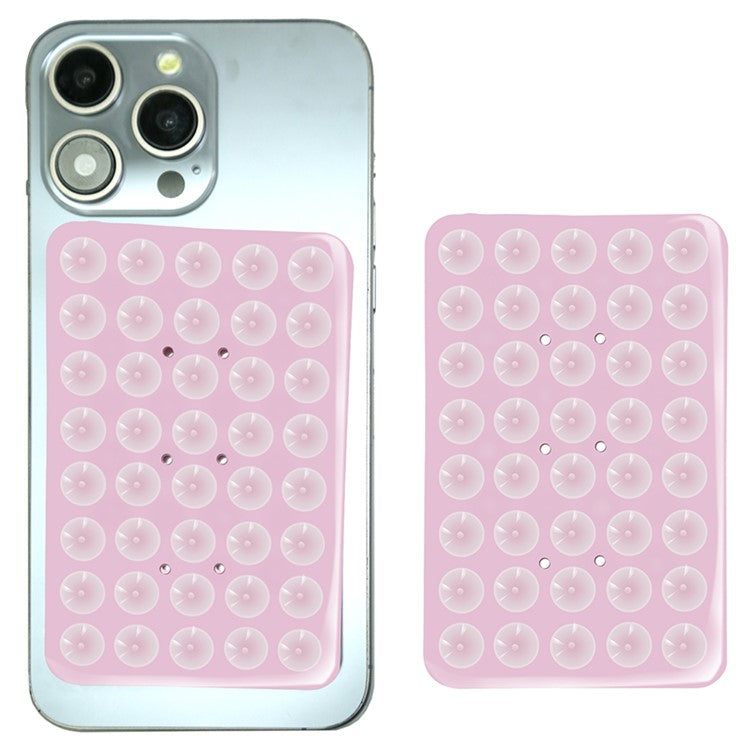 RK-X8 40 Grain Silicone Suction Cups Phone Mount Double Sides Mirror Shower Phone Holder - Pink