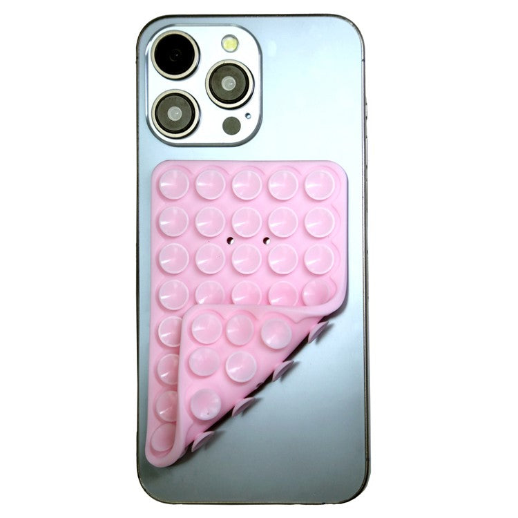 RK-X8 40 Grain Silicone Suction Cups Phone Mount Double Sides Mirror Shower Phone Holder - Pink