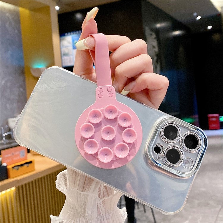 Magnetic Suction Cup Phone Mount Hands-Free Mirror Shower Phone Holder - Pink