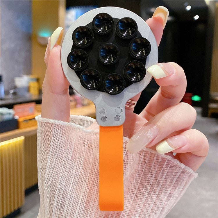 Magnetic Suction Cup Phone Mount Hands-Free Mirror Shower Phone Holder - Silver+Orange