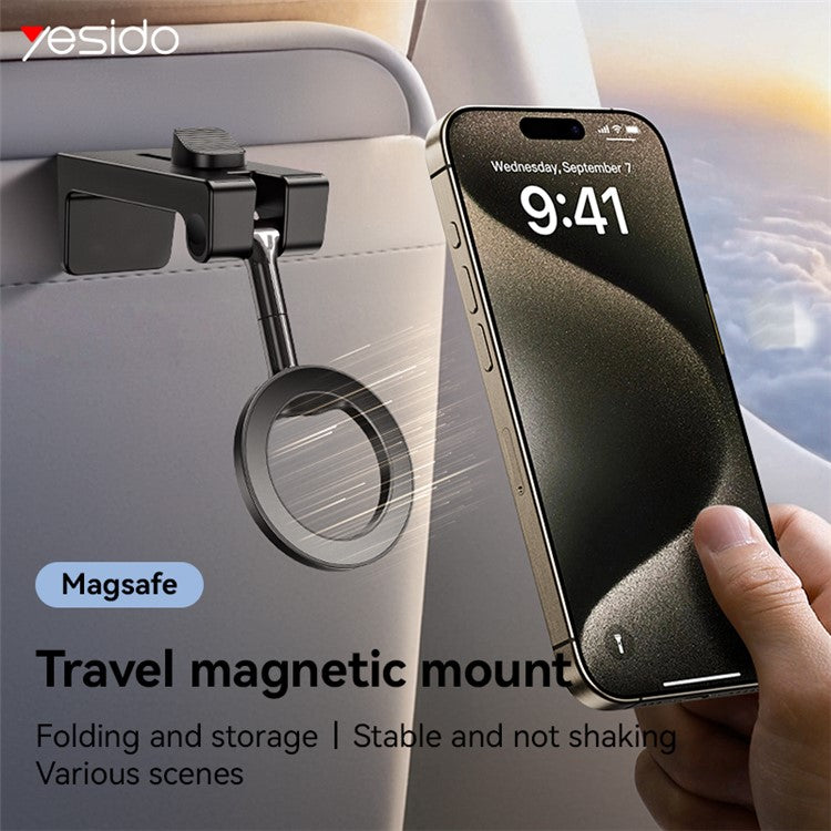 YESIDO C298 Portable Travel Magnetic Phone Holder Zinc Alloy Adjustable Cellphone Bracket