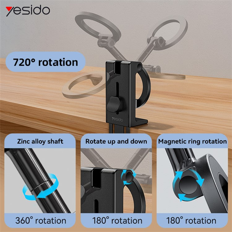 YESIDO C298 Portable Travel Magnetic Phone Holder Zinc Alloy Adjustable Cellphone Bracket