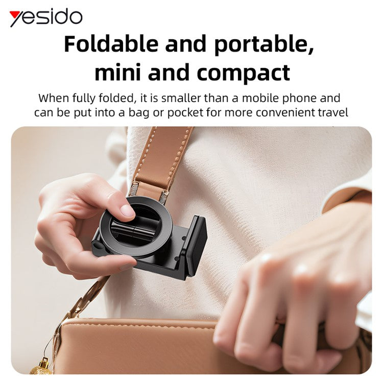 YESIDO C298 Portable Travel Magnetic Phone Holder Zinc Alloy Adjustable Cellphone Bracket