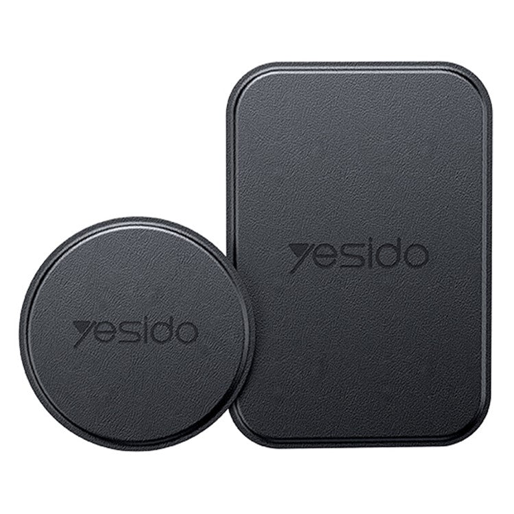 YESIDO C207 2PCS Leather Texture Alloy Sheet Self-Adhesive Phone Back Adapter for Magnetic Wireless Charger