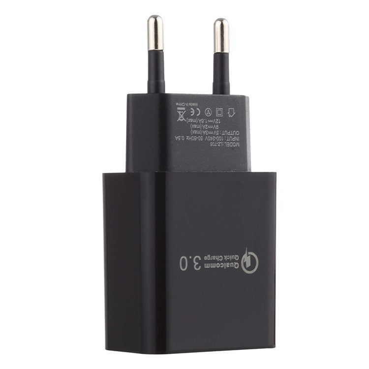 LZ-706 QC 3.0 Fast Charging USB Wall Charger Travel Power Adapter - Black