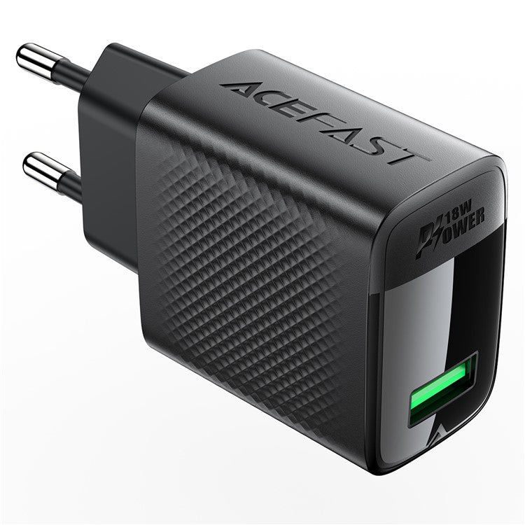 ACEFAST A90 QC 18W GaN Wall Charger Single USB-A Port Power Adapter for Laptops, Tablets and Phones - EU Plug