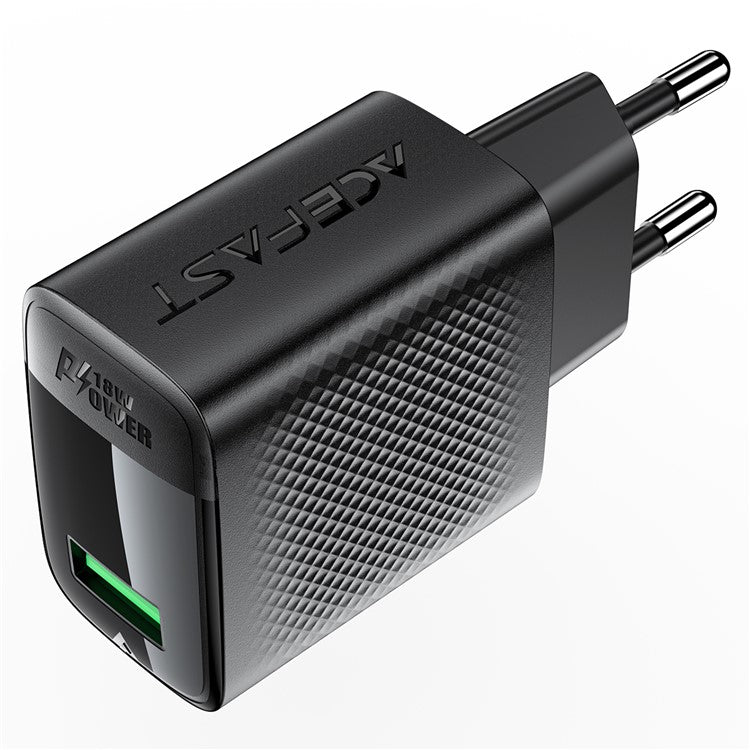 ACEFAST A90 QC 18W GaN Wall Charger Single USB-A Port Power Adapter for Laptops, Tablets and Phones - EU Plug