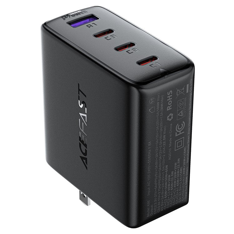 ACEFAST A96 GaN 2 Fast Charger PD 100W 4-Port Power Adapter Travel Charger - US Plug