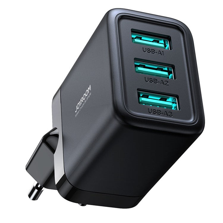 JOYROOM JR-TCN02EU 3.4A 3-port USB Wall Charger EU Plug Power Adapter - Black