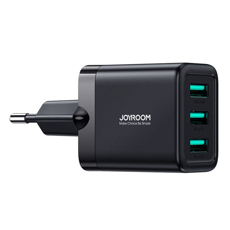 JOYROOM JR-TCN02EU 3.4A 3-port USB Wall Charger EU Plug Power Adapter - Black