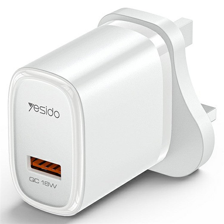 YESIDO YC85 UK Plug 18W Single USB Port Wall Charger Phone Tablet Fast Charging Adapter