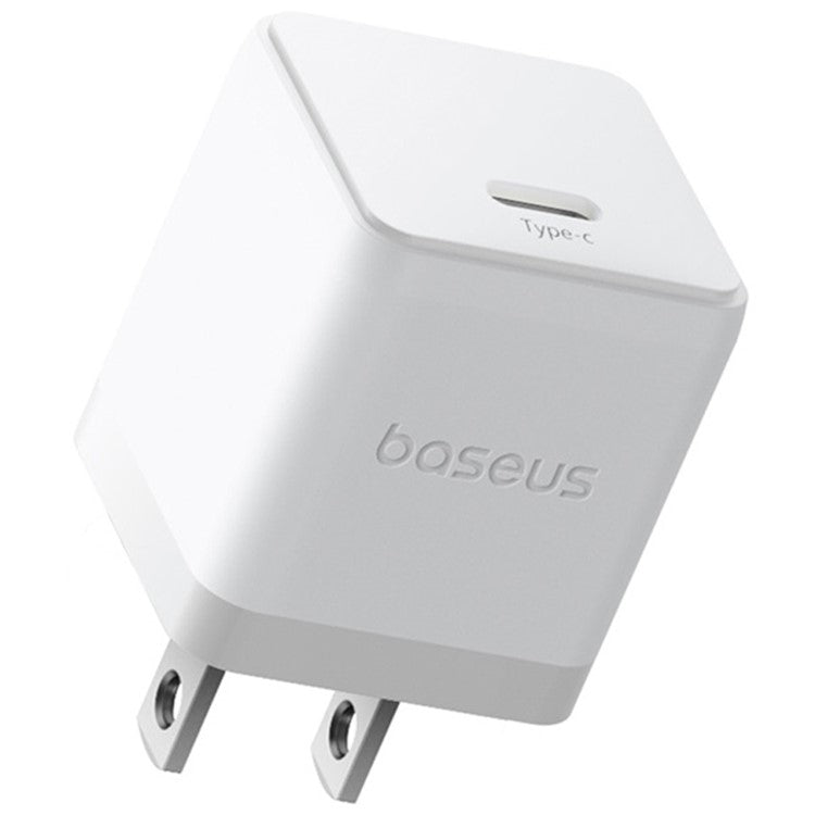 BASEUS Palm USB-C Single Port 20W Fast Charger US Plug Wall Charging Adapter - White