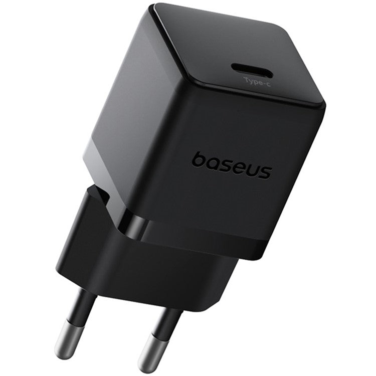 BASEUS Palm USB-C Single Port 20W Fast Charger EU Plug Wall Charging Adapter - Black