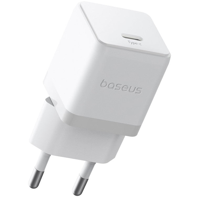 BASEUS Palm USB-C Single Port 20W Fast Charger EU Plug Wall Charging Adapter - White