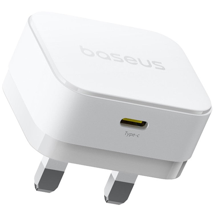 BASEUS Palm USB-C Single Port 20W Fast Charger UK Plug Wall Charging Adapter, White