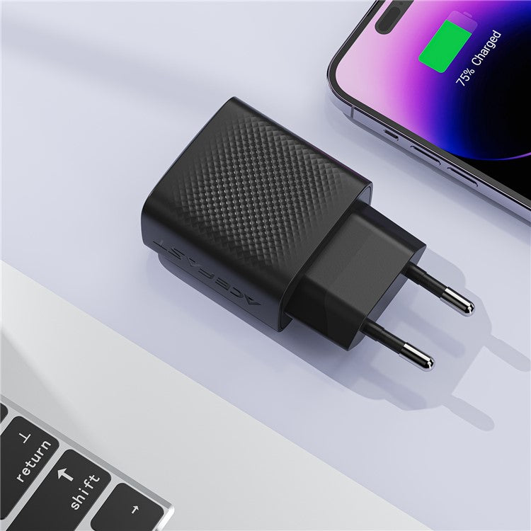 ACEFAST A104 PD 25W Fast Charging Adapter GaN Single Port USB-C Wall Charger, EU Plug