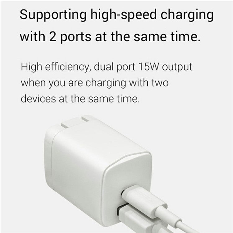 KZDOO PD 20W Wall Charger USB-C+USB-A Dual-Port Power Adapter Charger - US Plug