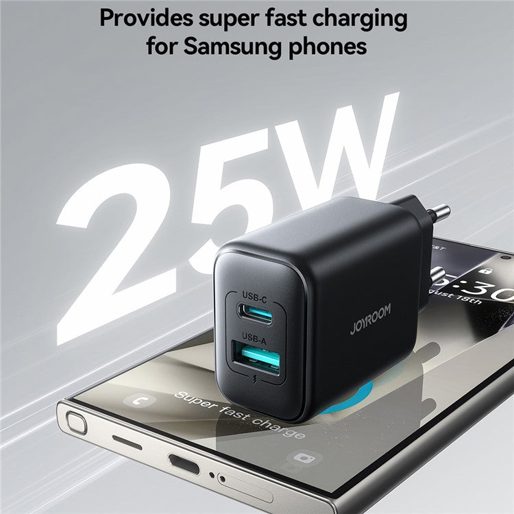 JOYROOM JR-TCF23 25W Charger USB-C+USB-A Dual Port Fast Charging Adapter, EU Plug