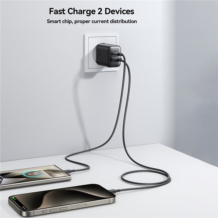 JOYROOM JR-TCF23 25W Charger USB-C+USB-A Dual Port Fast Charging Adapter, EU Plug