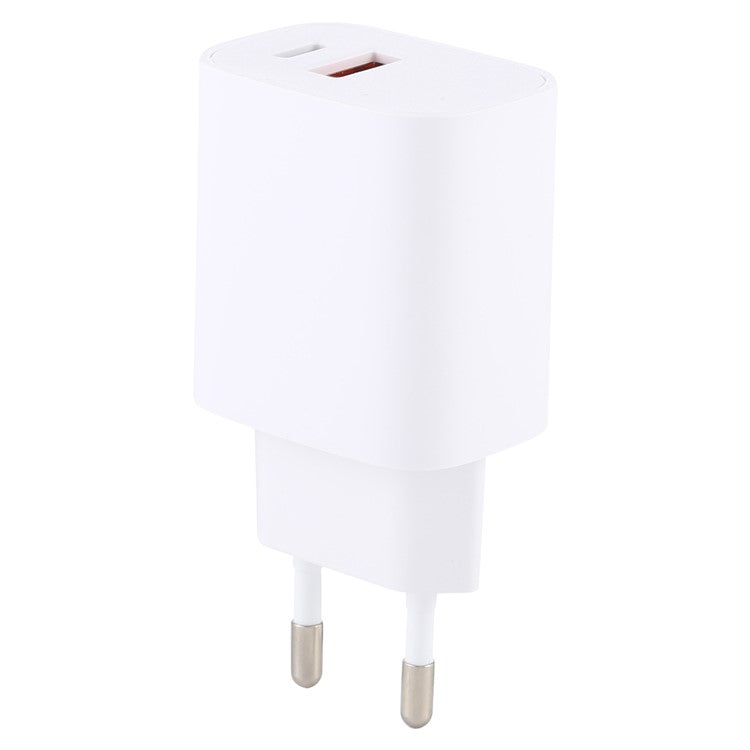 U085 20W USB+Type C Fast Charging Wall Charger Travel Power Adapter - EU Plug