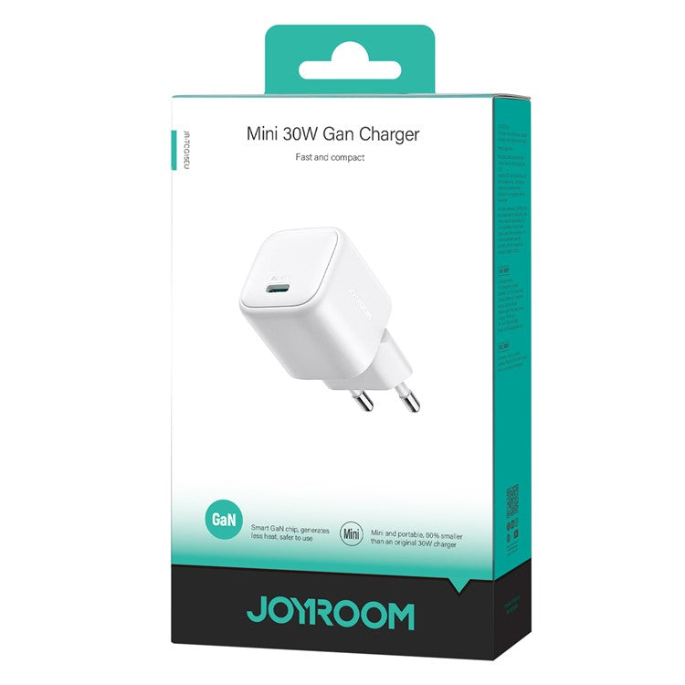 JOYROOM JR-TCG15 Mini 30W GaN Fast Charger Phone Power Adapter, EU Plug