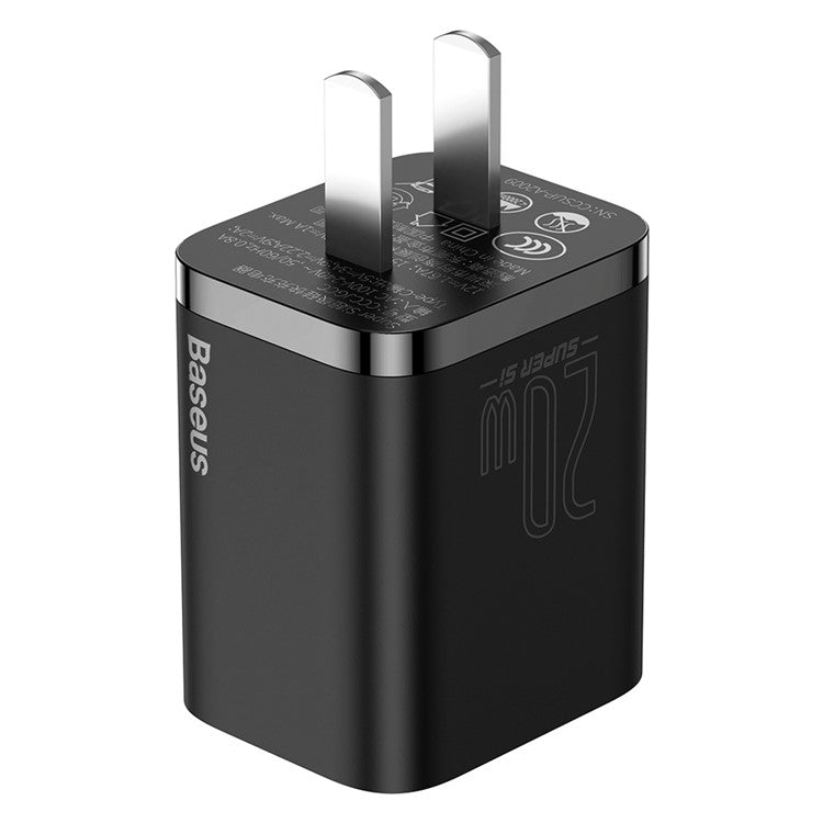 BASEUS Super Si Quick Charger 20W PD Wall Charger CN Standard Plug Portable Charger Adapter Block - Black