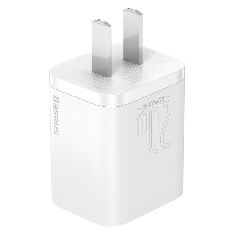 BASEUS Super Si Quick Charger 20W PD Wall Charger CN Standard Plug Portable Charger Adapter Block - White