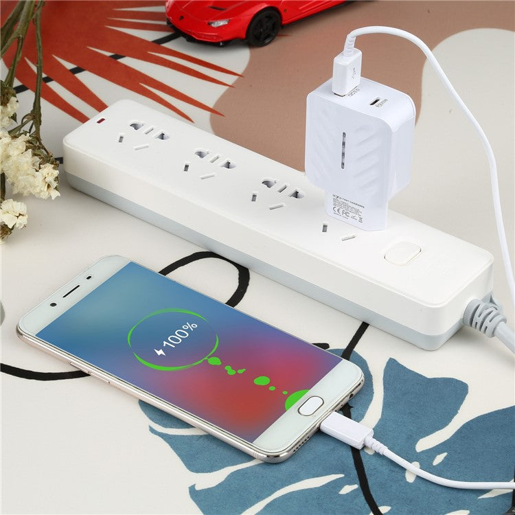 LZ-822A+C PD 20W Type-C QC3.0 USB Fast Charging Travel Wall Charger - EU Plug