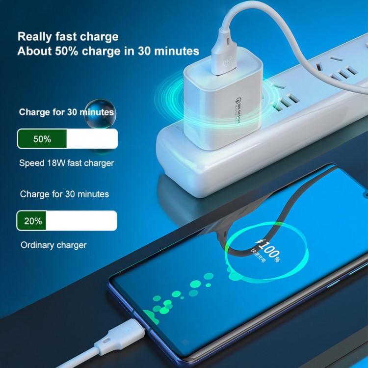 WK WP-U57 Max 18W QC 3.0 Fast Charging USB Wall Charger Travel Power Adapter - EU Plug