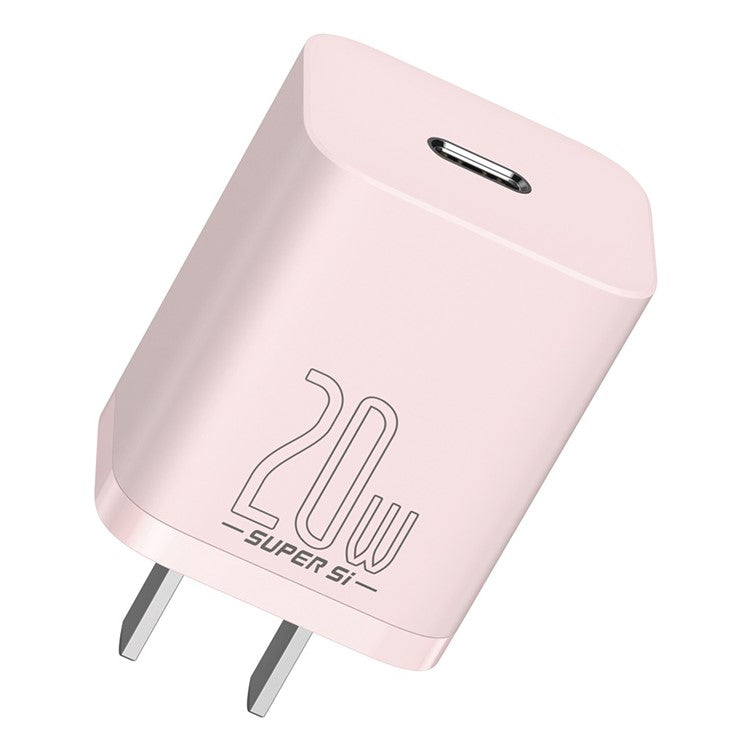 BASEUS Super Si Quick Charger 1C 20W CN Plug Power Adapter Charging Box Brick - Pink