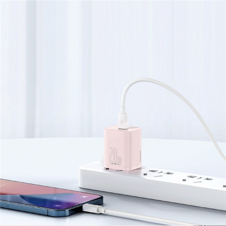 BASEUS Super Si Quick Charger 1C 20W CN Plug Power Adapter Charging Box Brick - Pink