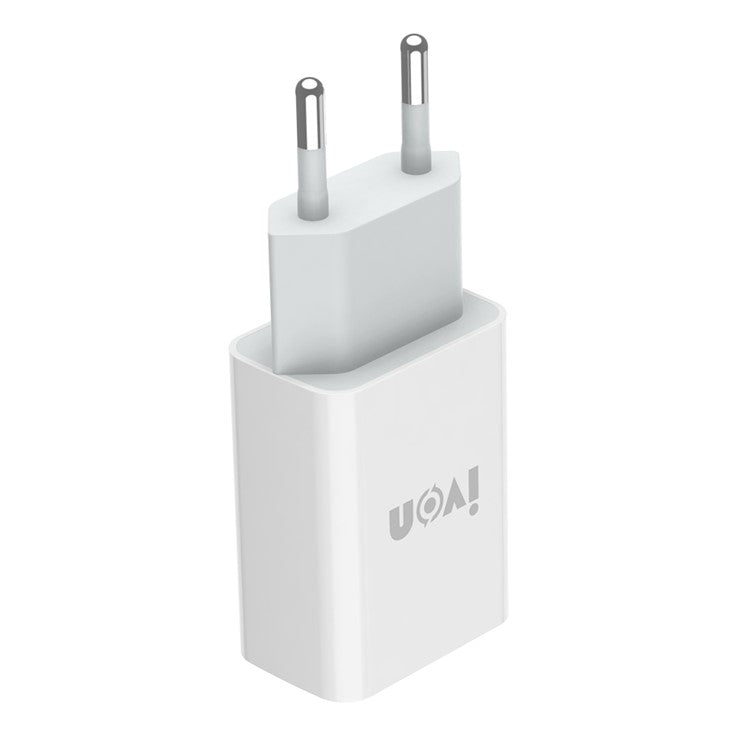 IVON AD-33 2.1A Mobile Phone USB Charger Travel Power Adapter Plug + 1m Micro USB Data Cable - EU Plug