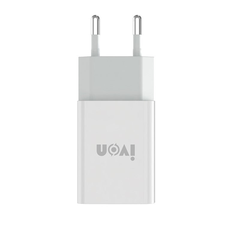 IVON AD-33 2.1A Mobile Phone USB Charger Travel Power Adapter Plug + 1m Micro USB Data Cable - EU Plug