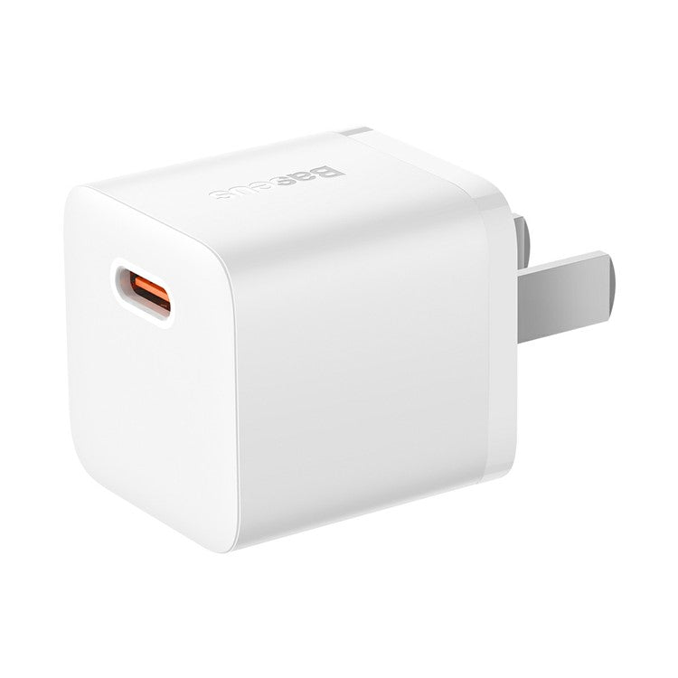 BASEUS GaN5 Fast Charger 1C 20W CN Plug Mini Wall Charger Adapter Compatible with iPhone 13 / 12 Series - White