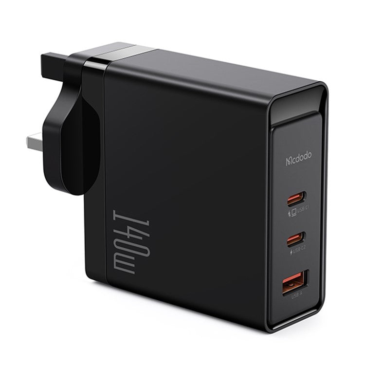 MCDODO CH-290 MDD GaN 5 Pro 140W Fast Wall Charger 3-Port Power Charger Quick Power Phone Tablet Laptop Charging Station - UK Plug