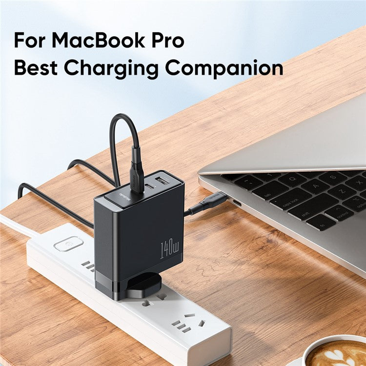 MCDODO CH-290 MDD GaN 5 Pro 140W Fast Wall Charger 3-Port Power Charger Quick Power Phone Tablet Laptop Charging Station - UK Plug