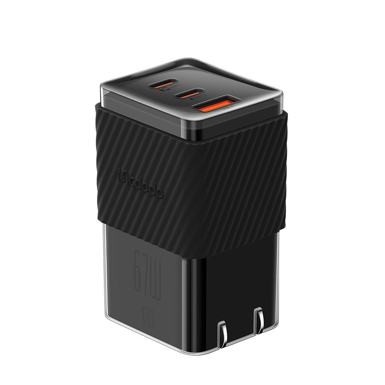 MCDODO CH-14 67W GaN 5 Mini Fast Charger Dual USB-C + USB-A Fast Charging Phone Wall Charger Adapter - Black / CN Plug