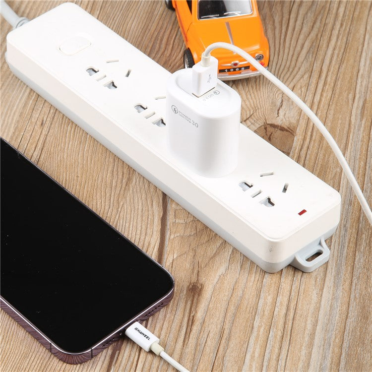 LZ-2117 18W QC3.0 3.1A USB Single Port Wall Charger Phone Tablet Fast Charging Adapter - White / US Plug