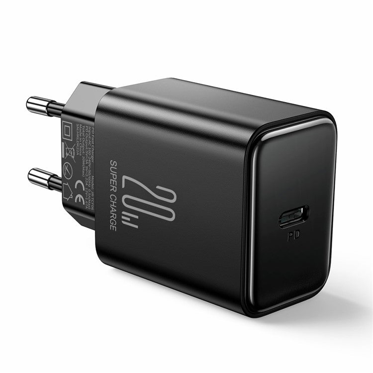 JOYROOM TCF06 Flash Series PD 20W Single-Port Fast Charger for iPhone 16-15 Series EU Plug Wall Charger Adapter Support PD3.0, QC3.0 - Black