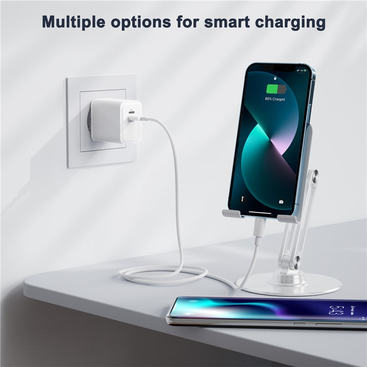 PD 20W Type-C + Lightning Phone Charger Fast Charging Power Adapter with Cable - EU Plug