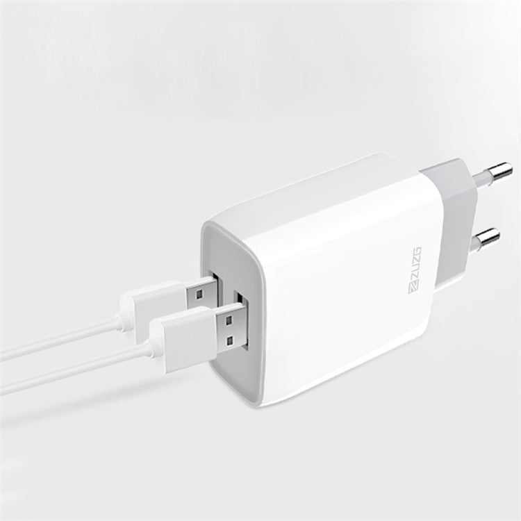 ZUZG U37S Dual USB Power Adapter Portable Fast Charging Travel Wall Charger, EU Plug