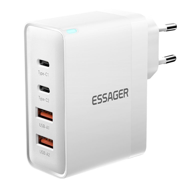 ESSAGER ES-CD37 100W Quick Charger Adapter 2USB-C+2USB-A Multi-Port Charging Station - White / EU Plug