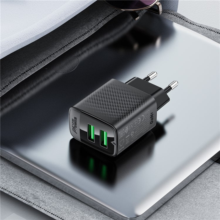 ACEFAST A86 12W Wall Charger Dual USB Charging Plug Cube Power Adapter (EU Plug)