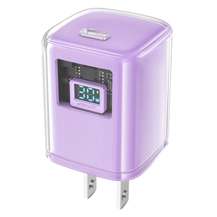 ACEFAST A55 GaN Power Adapter PD 30W USB-C Wall Charger Block - US Plug / Purple