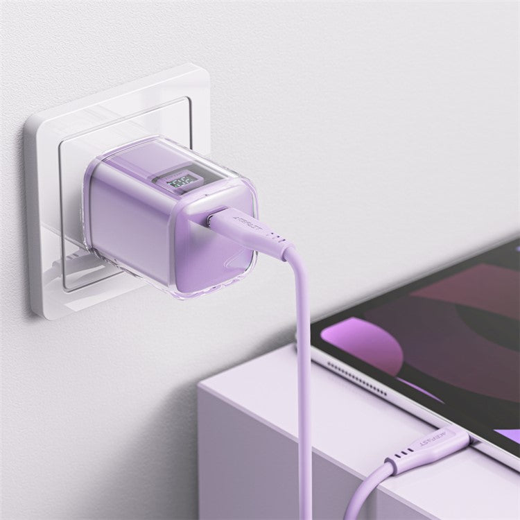 ACEFAST A55 GaN Power Adapter PD 30W USB-C Wall Charger Block - US Plug / Purple