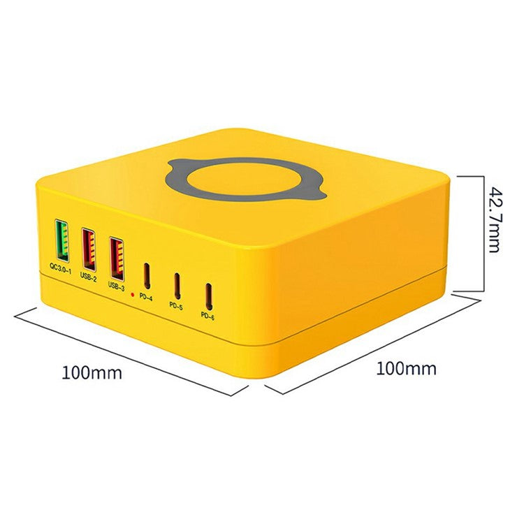 963L All in One 140W 6 Ports Charging Station with Wireless Charging for Phones / Tablet / Laptop - US Plug